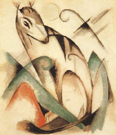 Franz Marc Seated Mythical Animal (mk34) oil painting picture